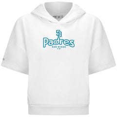San Diego Padres Levelwear Women's Amber Short Sleeve Cornerstone Hoodie White