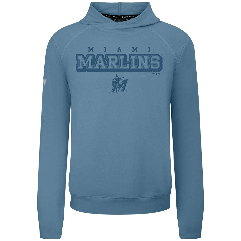 Miami Marlins Levelwear Mandate Tri-Blend Hoodie Blue