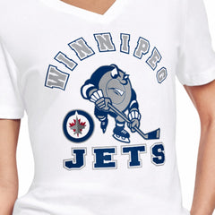 Winnipeg Jets Starter Women's Tough Puck T-Shirt - White T-shirts