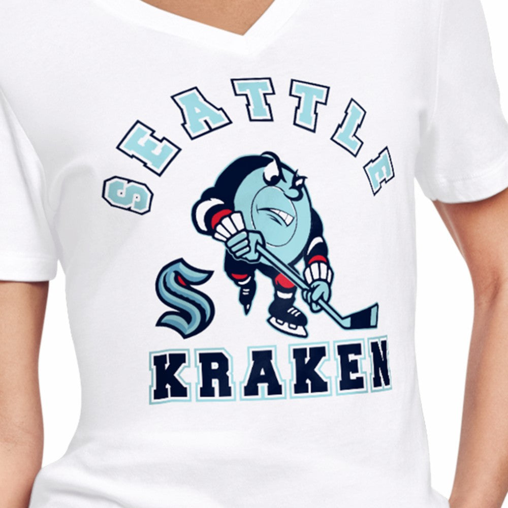 Seattle Kraken Starter Women's Tough Puck T-Shirt - White T-shirts