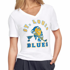 St. Louis Blues Starter Women's Tough Puck T-Shirt - White T-shirts