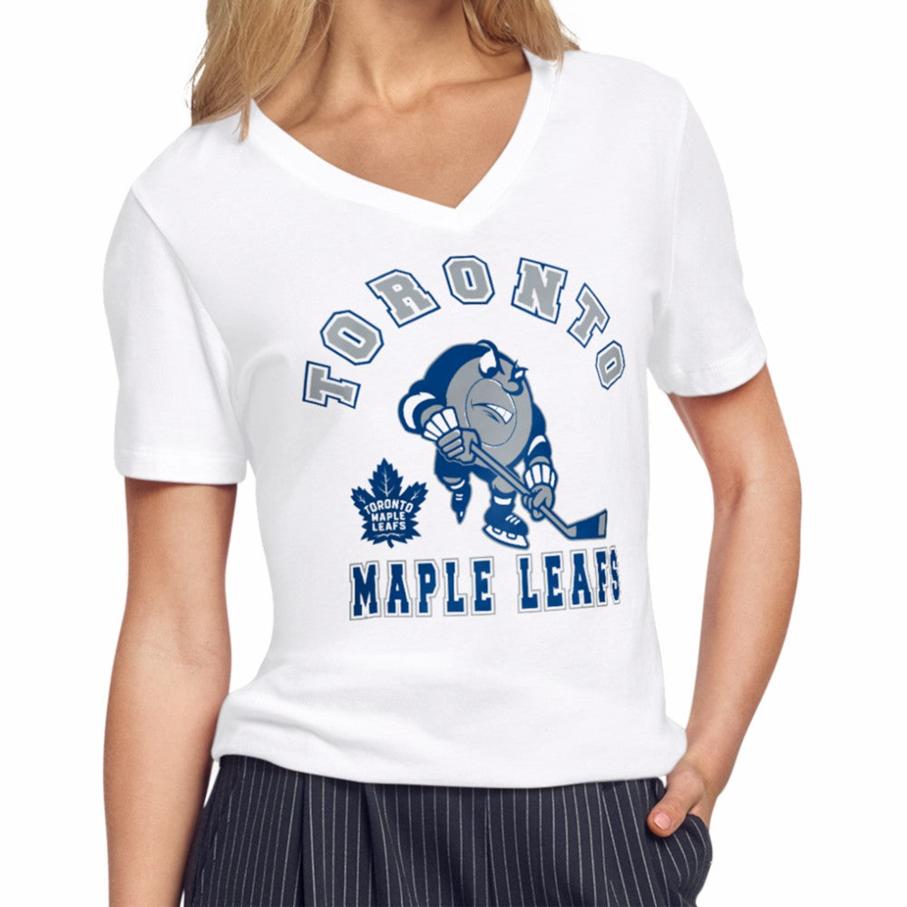 Toronto Maple Leafs Starter Women's Tough Puck T-Shirt - White T-shirts