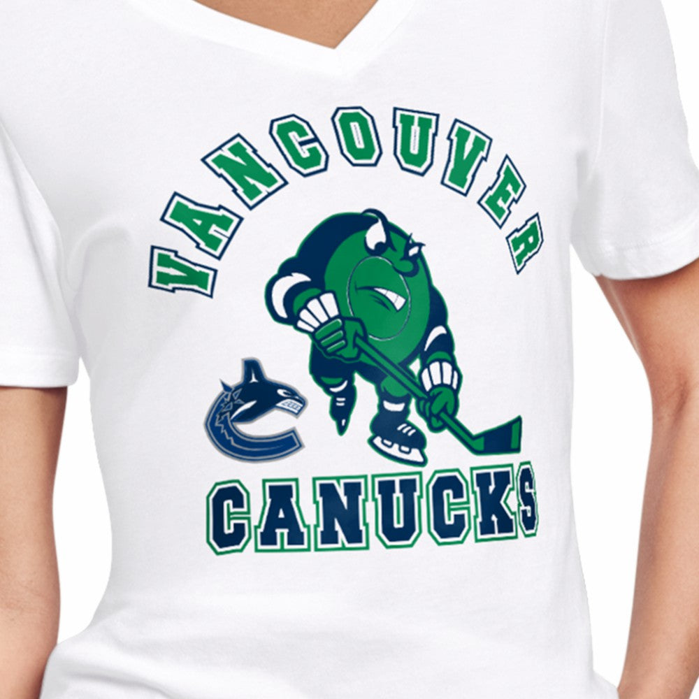 Vancouver Canucks Starter Women's Tough Puck T-Shirt - White T-shirts