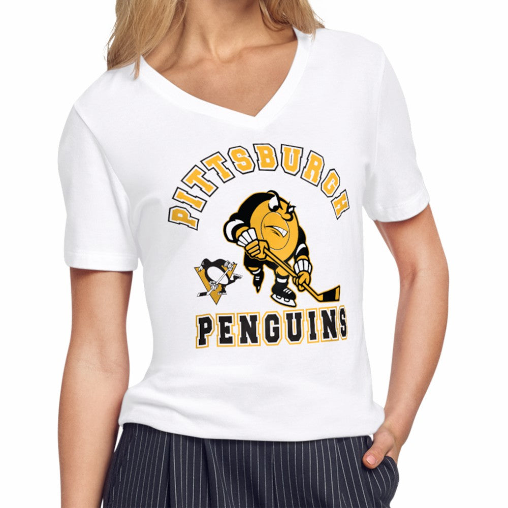 Pittsburgh Penguins Starter Women's Tough Puck T-Shirt - White T-shirts