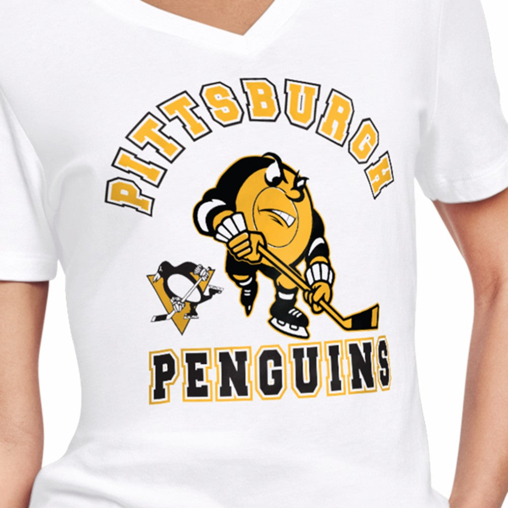 Pittsburgh Penguins Starter Women's Tough Puck T-Shirt - White T-shirts