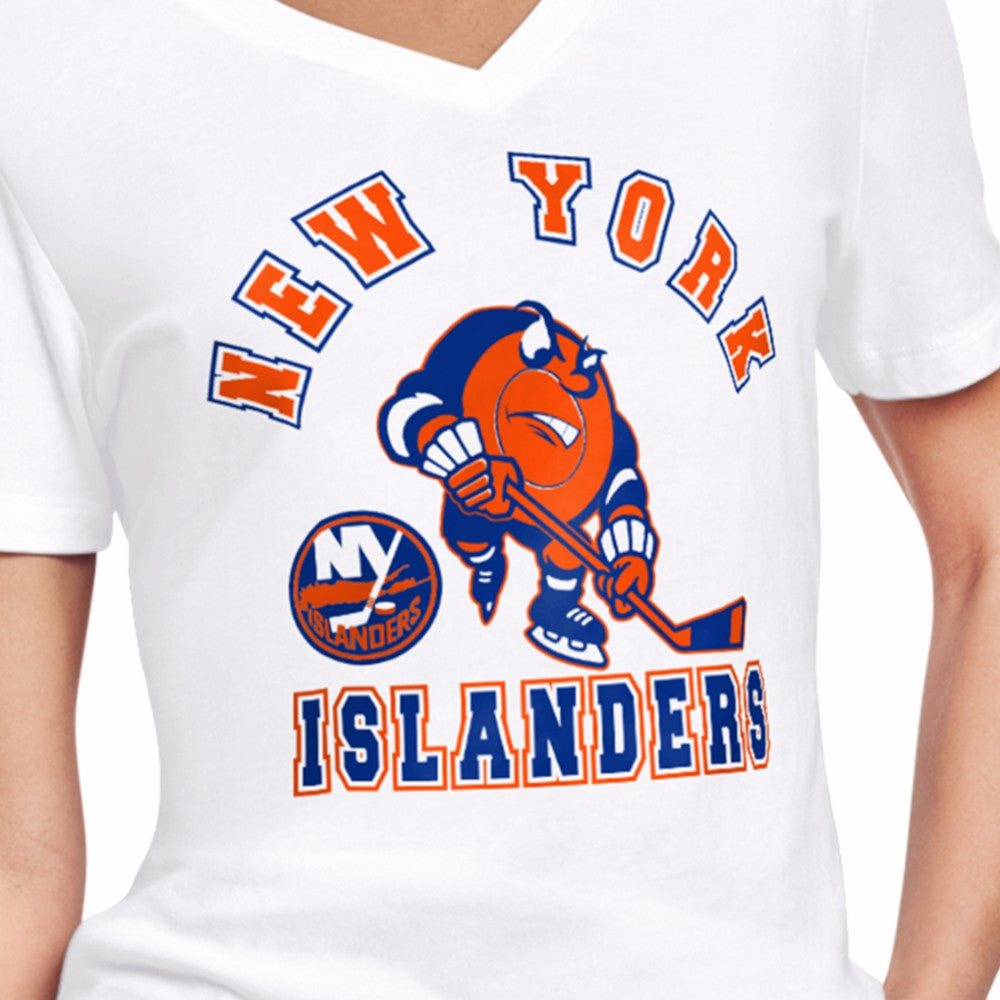 New York Islanders Starter Women's Tough Puck T-Shirt - White T-shirts
