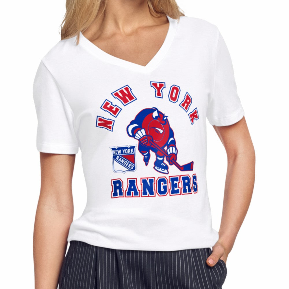 New York Rangers Starter Women's Tough Puck T-Shirt - White T-shirts