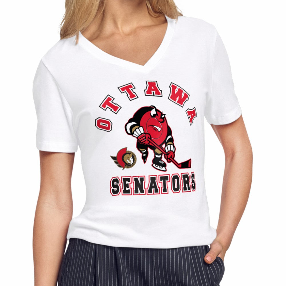 Ottawa Senators Starter Women's Tough Puck T-Shirt - White T-shirts
