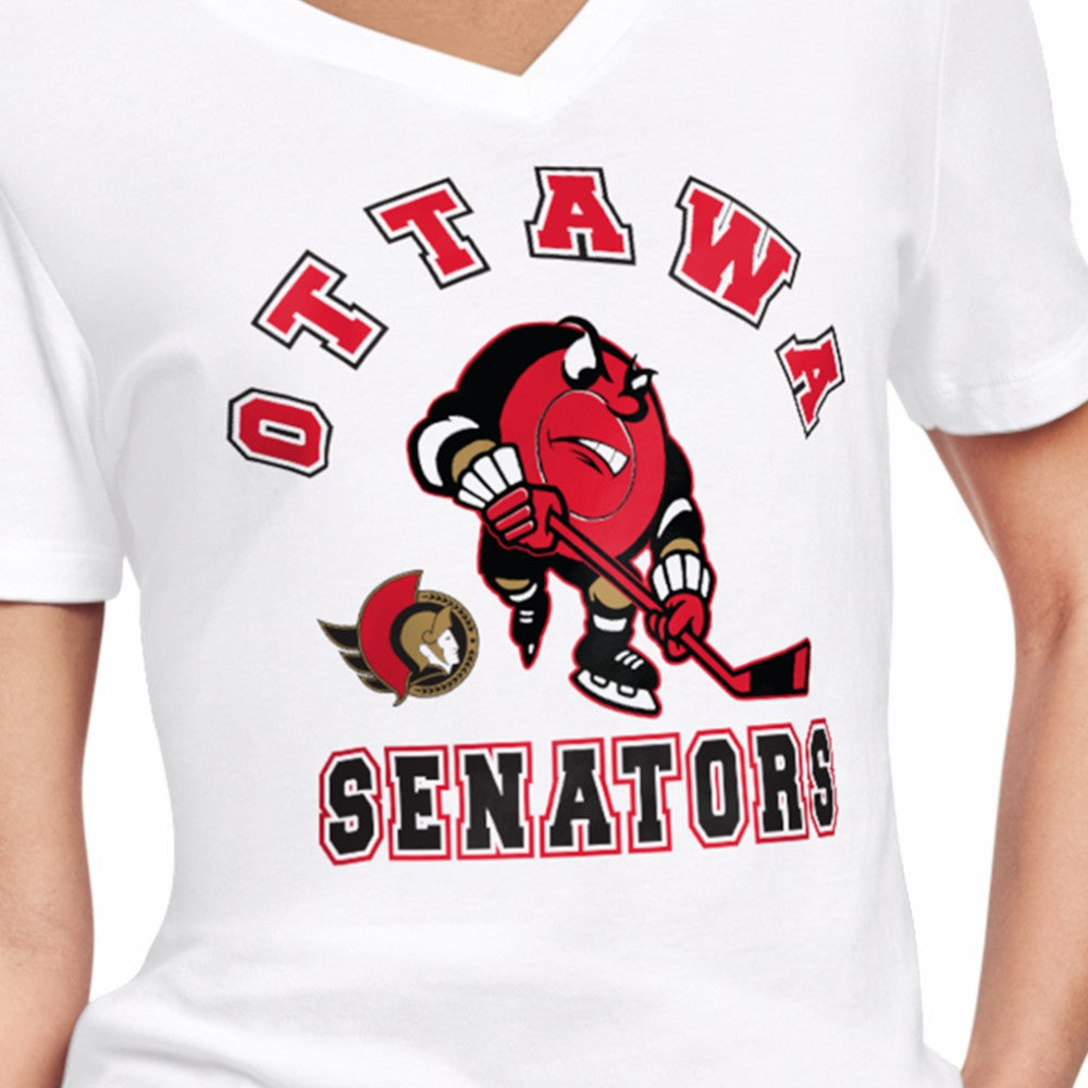 Ottawa Senators Starter Women's Tough Puck T-Shirt - White T-shirts