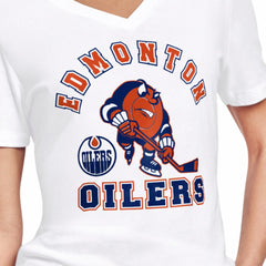 Edmonton Oilers Starter Women's Tough Puck T-Shirt - White T-shirts