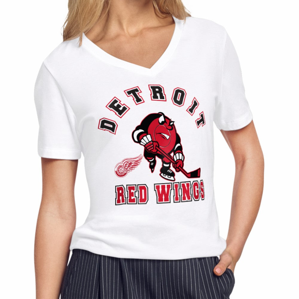 Detroit Red Wings Starter Women's Tough Puck T-Shirt - White T-shirts
