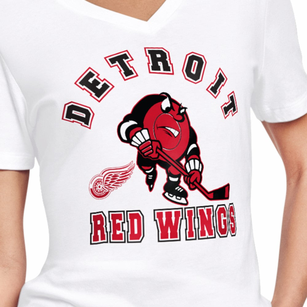 Detroit Red Wings Starter Women's Tough Puck T-Shirt - White T-shirts