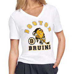 Boston Bruins Starter Women's Tough Puck T-Shirt - White T-shirts