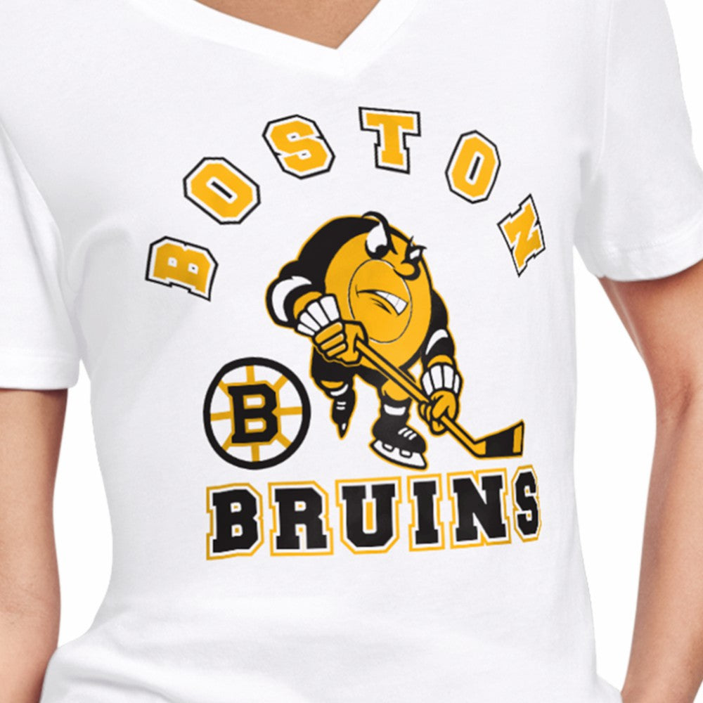 Boston Bruins Starter Women's Tough Puck T-Shirt - White T-shirts