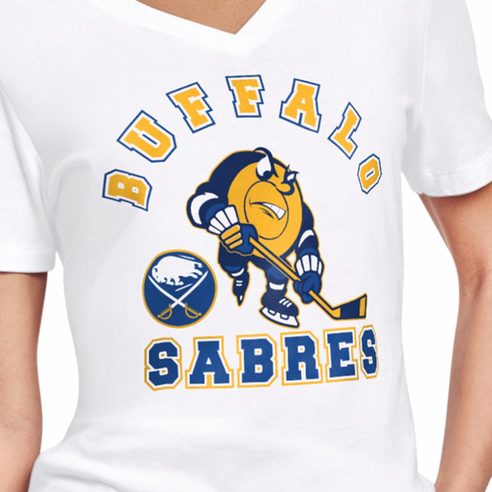 Buffalo Sabres Starter Women's Tough Puck T-Shirt - White T-shirts
