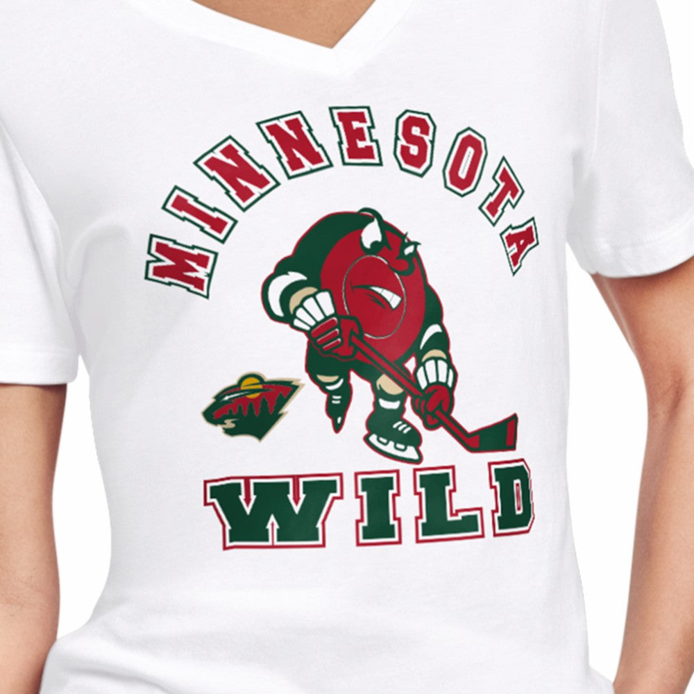 Minnesota Wild Starter Women's Tough Puck T-Shirt - White T-shirts