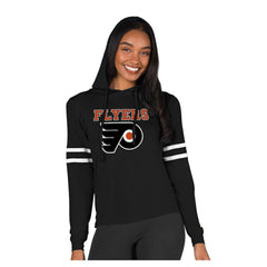 Philadelphia Flyers Concepts Sport Women's Marathon Long-Sleeve Hooded T-Shirt - Black T-shirts