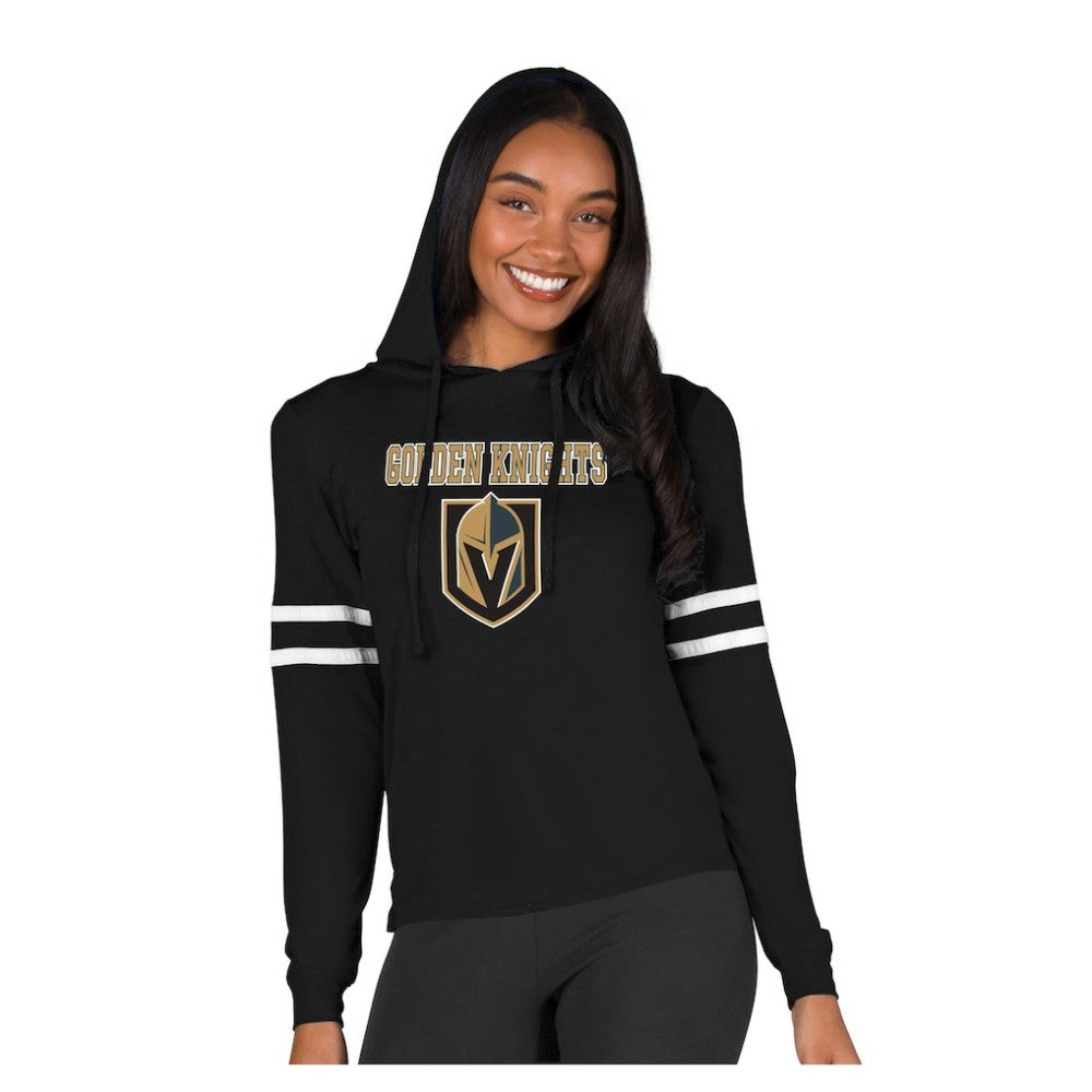 Vegas Golden Knights Concepts Sport Women's Marathon Long-Sleeve Hooded T-Shirt - Black T-shirts