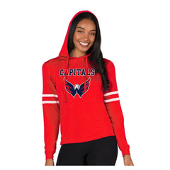 Washington Capitals Concepts Sport Women's Marathon Long-Sleeve Hooded T-Shirt - Red T-shirts
