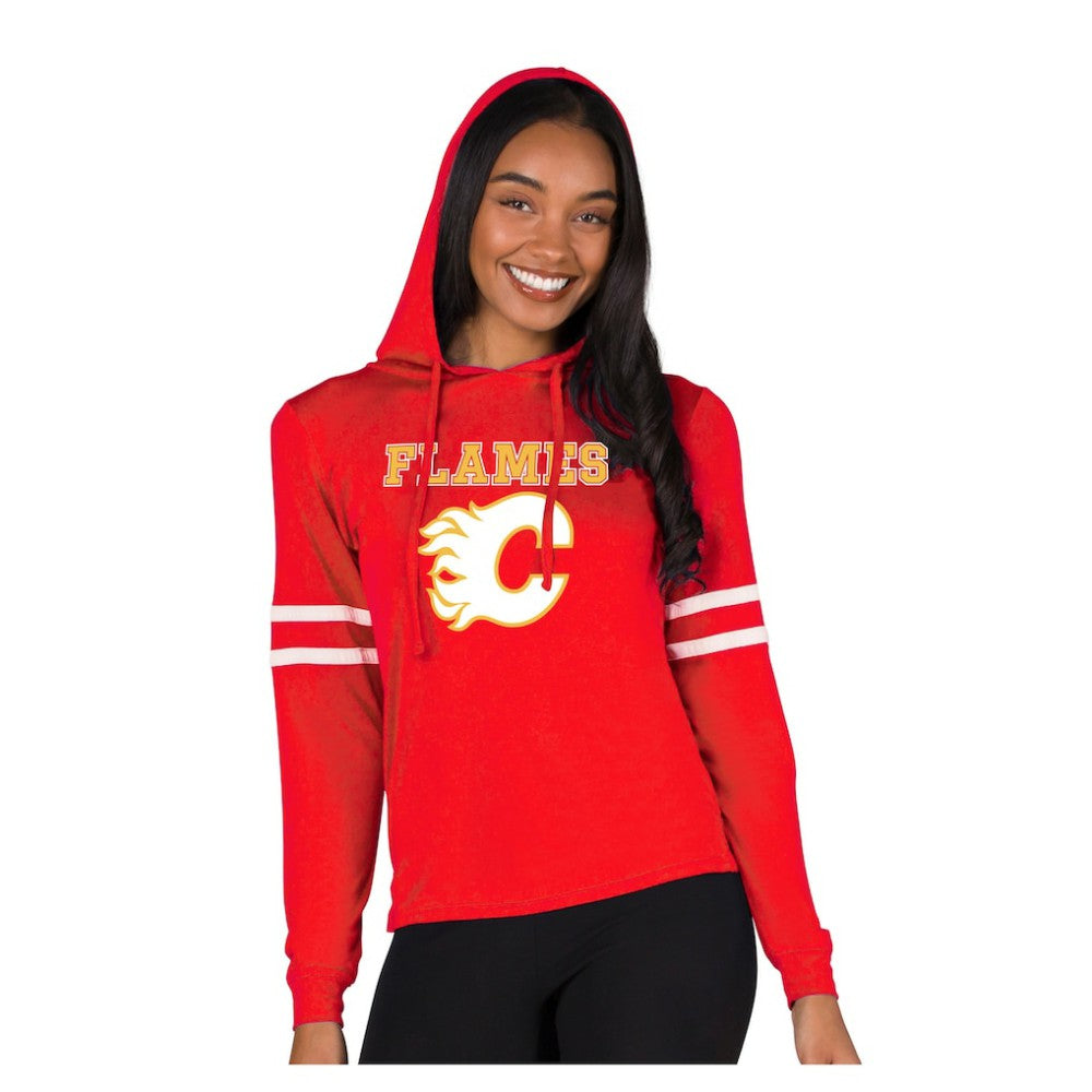 Calgary Flames Concepts Sport Women's Marathon Long-Sleeve Hooded T-Shirt - Red T-shirts