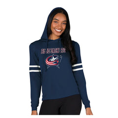 Columbus Blue Jackets Concepts Sport Women's Marathon Long-Sleeve Hooded T-Shirt - Navy T-shirts
