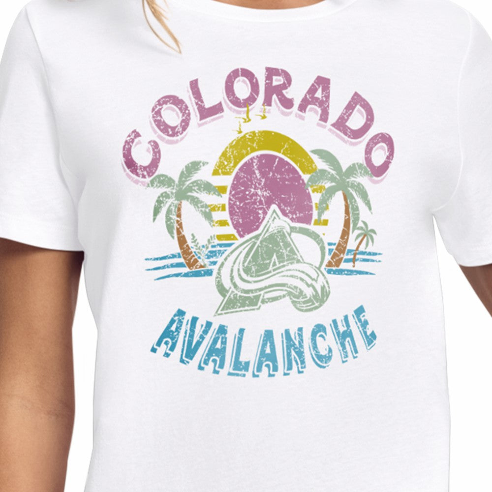 Colorado Avalanche Starter Women's Tonal Beach T-Shirt - White T-shirts