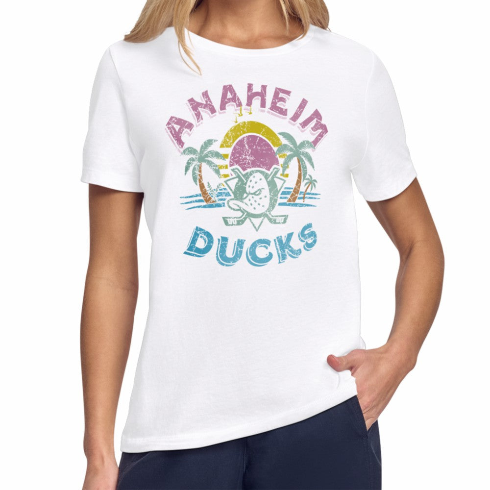 Anaheim Ducks Starter Women's Tonal Beach T-Shirt - White T-shirts