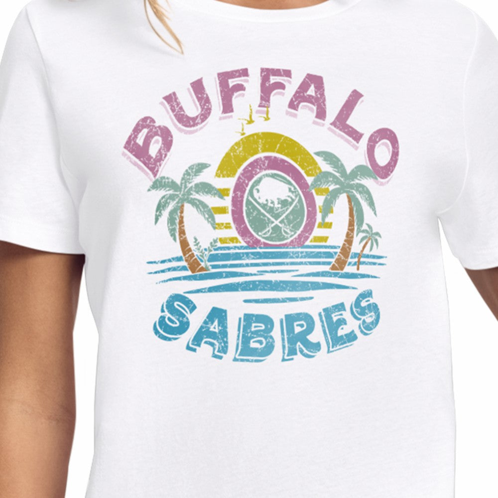 Buffalo Sabres Starter Women's Tonal Beach T-Shirt - White T-shirts