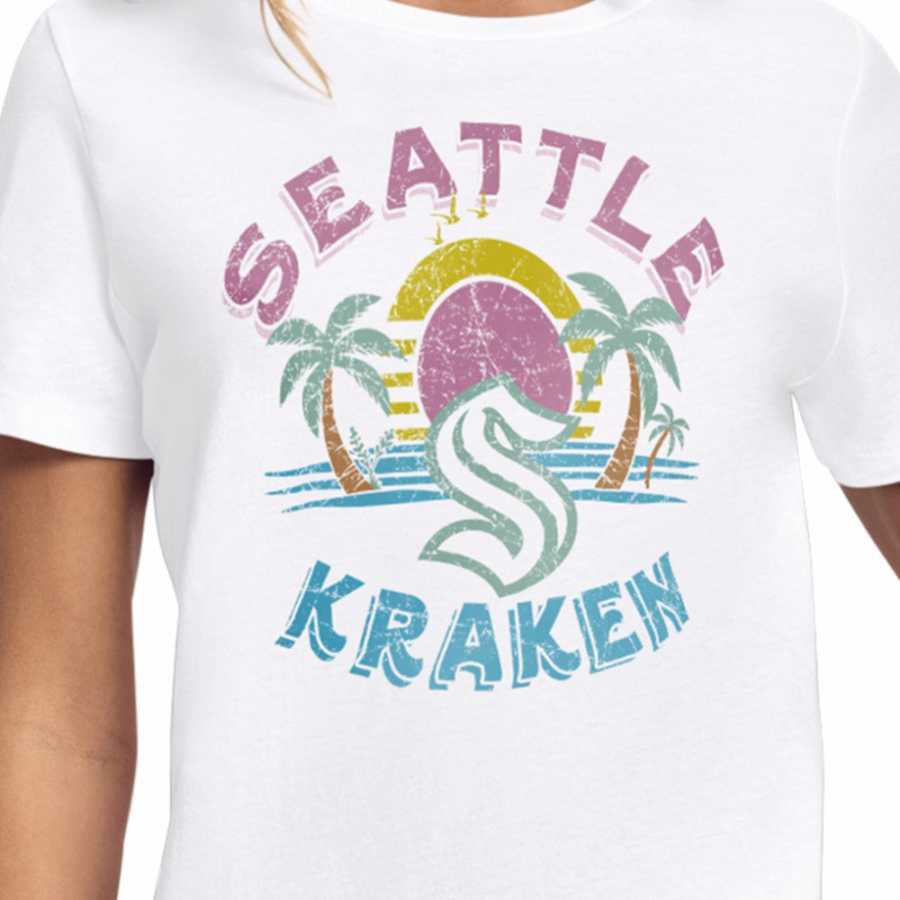 Seattle Kraken Starter Women's Tonal Beach T-Shirt - White T-shirts