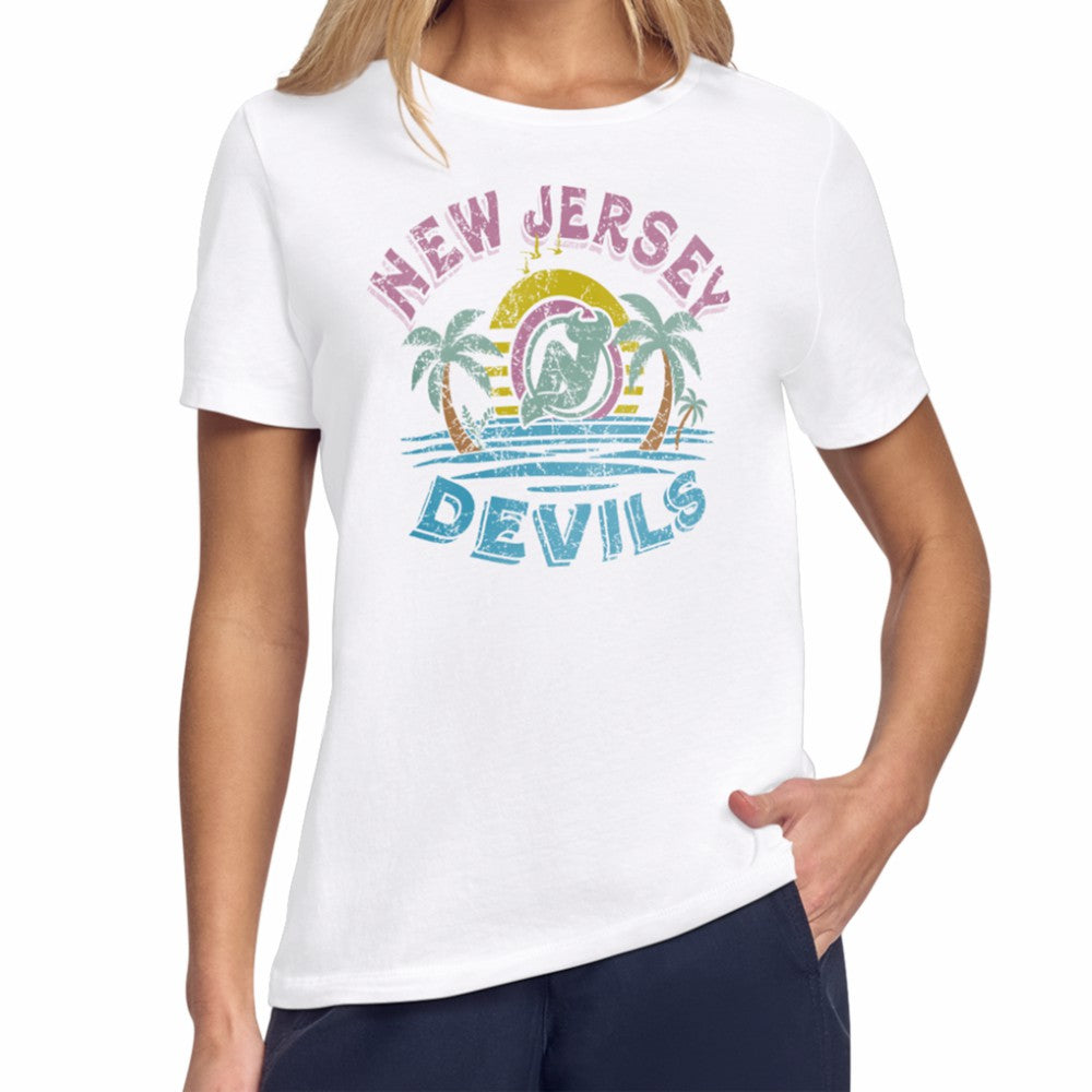 New Jersey Devils Starter Women's Tonal Beach T-Shirt - White T-shirts