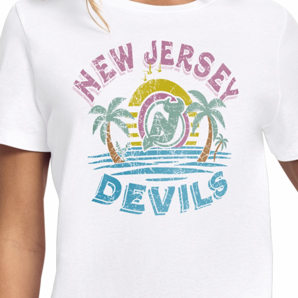New Jersey Devils Starter Women's Tonal Beach T-Shirt - White T-shirts