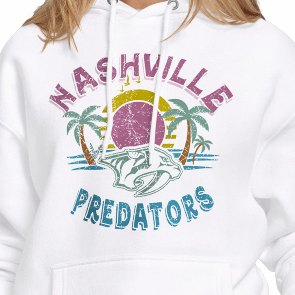 Nashville Predators Starter Women's Tonal Beach Hoodie - White Hoodies