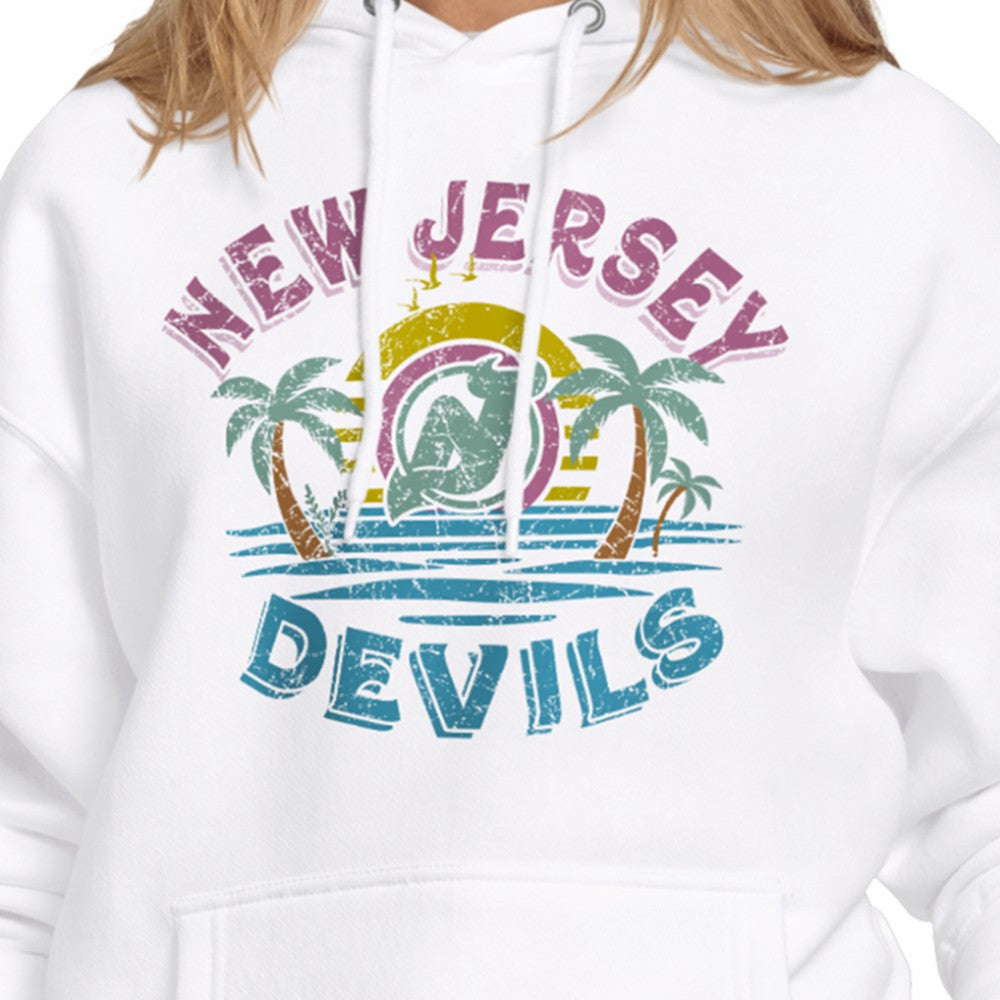 New Jersey Devils Starter Women's Tonal Beach Hoodie - White Jerseys