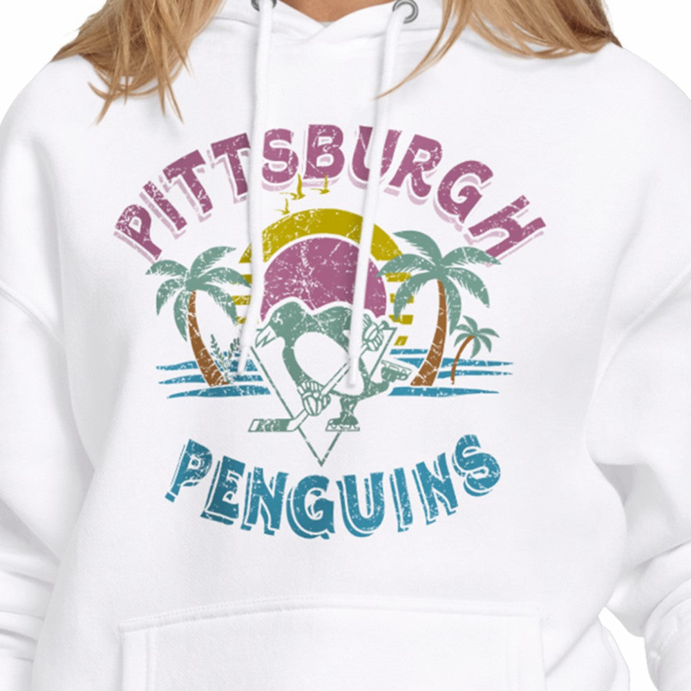 Pittsburgh Penguins Starter Women's Tonal Beach Hoodie - White Hoodies