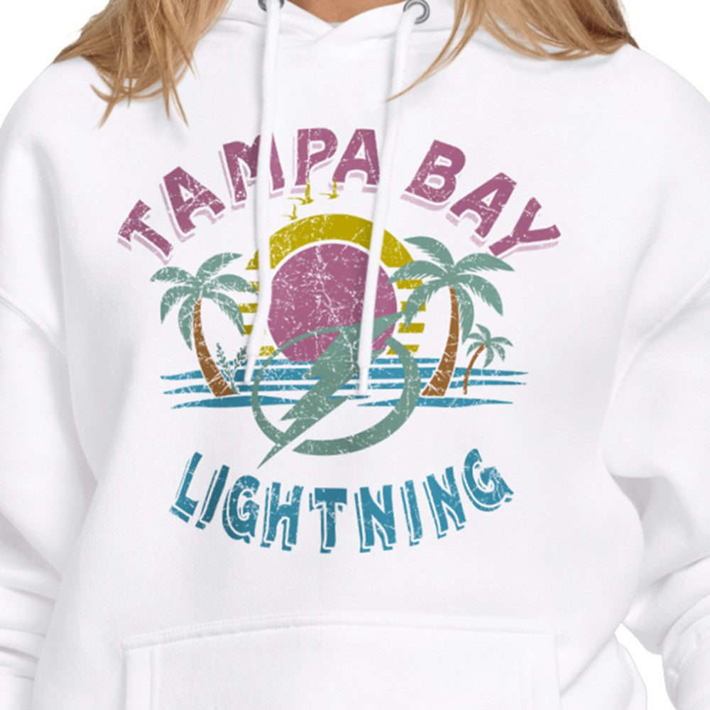 Tampa Bay Lightning Starter Women's Tonal Beach Hoodie - White Hoodies