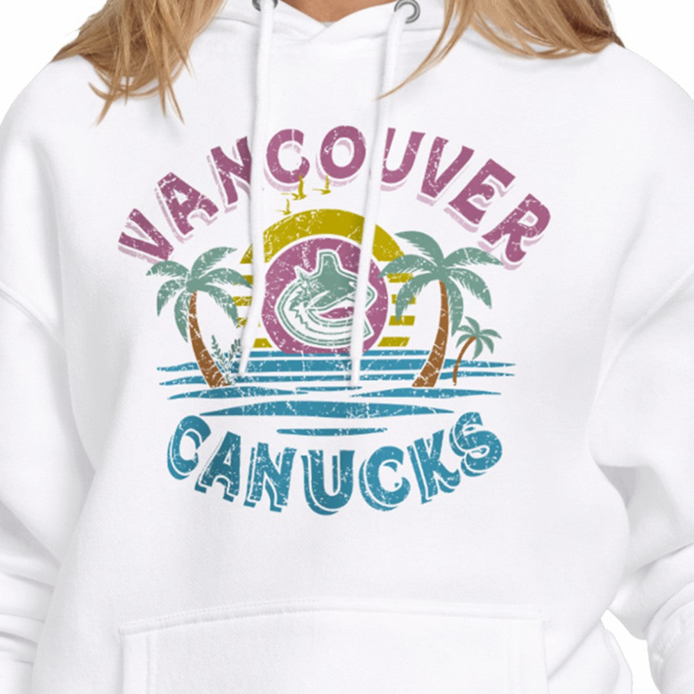 Vancouver Canucks Starter Women's Tonal Beach Hoodie - White Hoodies