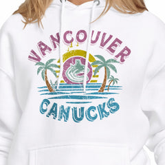 Vancouver Canucks Starter Women's Tonal Beach Hoodie - White Hoodies