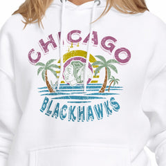 Chicago Blackhawks Starter Women's Tonal Beach Hoodie - White Hoodies