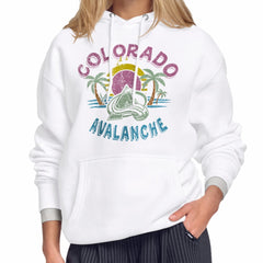 Colorado Avalanche Starter Women's Tonal Beach Hoodie - White Hoodies