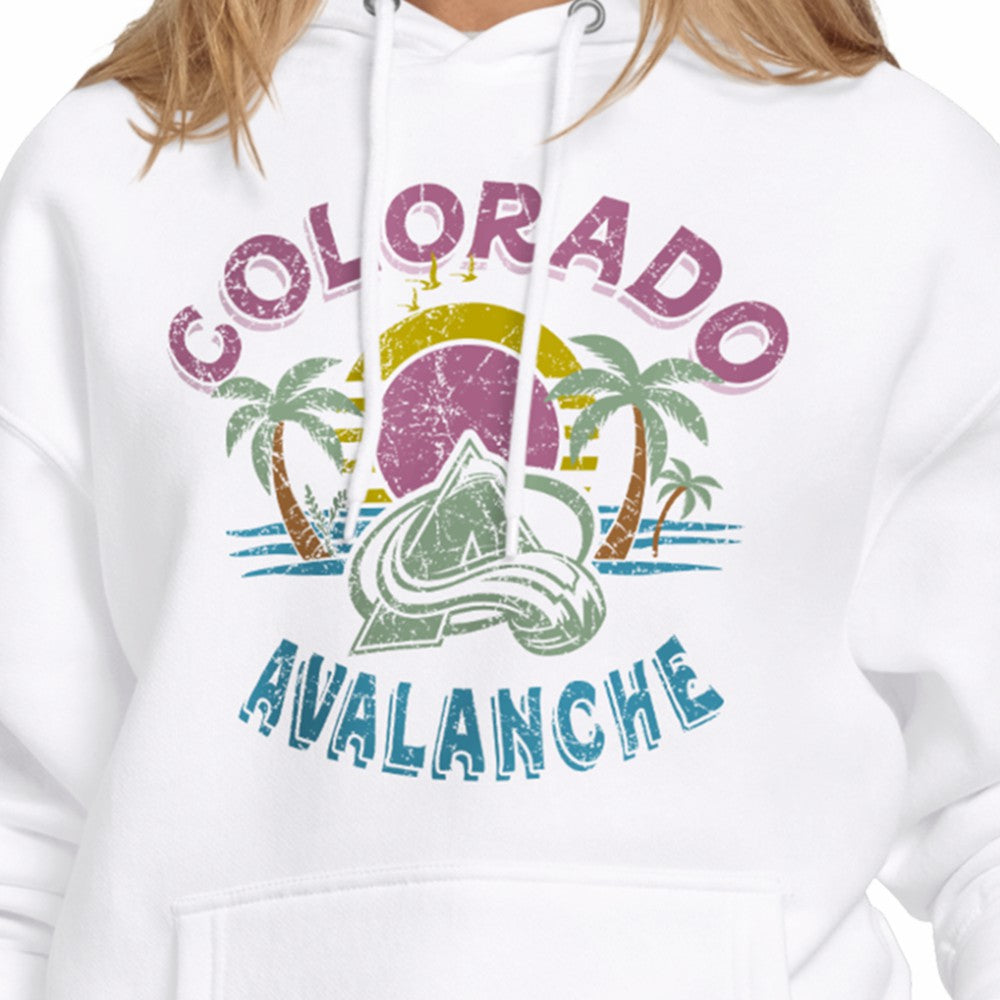 Colorado Avalanche Starter Women's Tonal Beach Hoodie - White Hoodies
