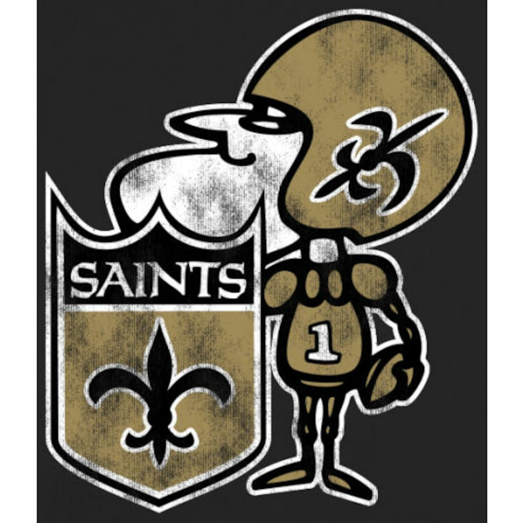 New Orleans Saints Throwback Logo Pullover Hoodie - Black on sale