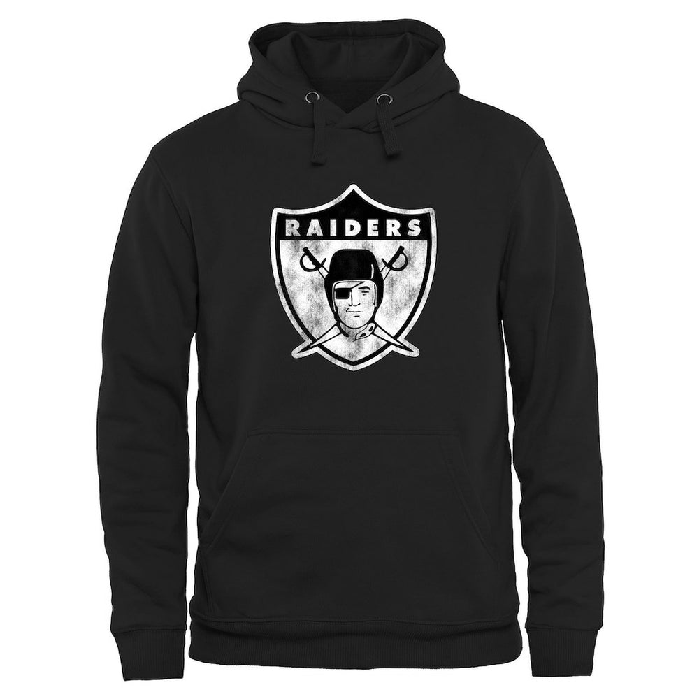 Las Vegas Raiders Throwback Logo Pullover Hoodie - Black discount