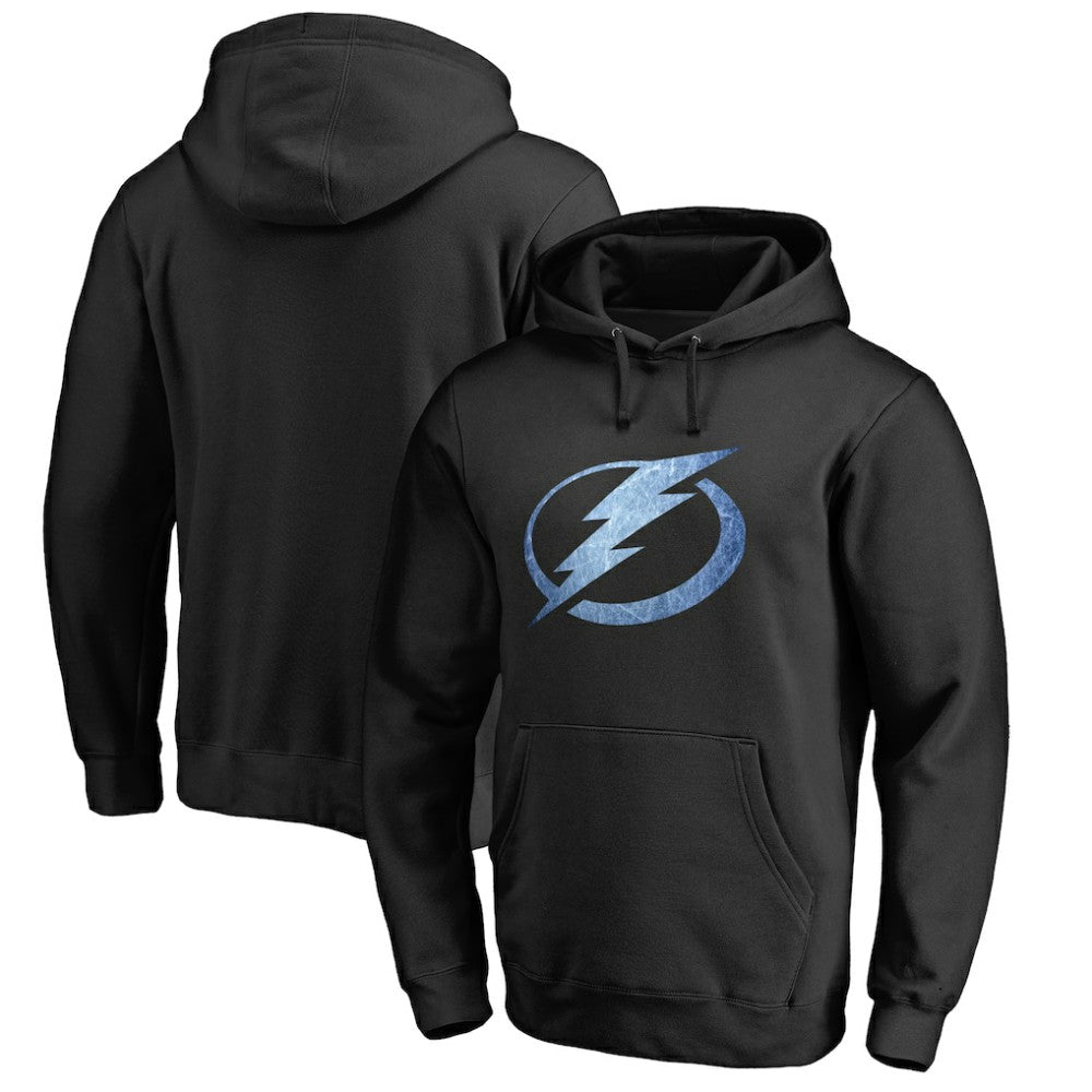 Tampa Bay Lightning Rinkside Pond Hockey Pullover Hoodie - Black Hoodies