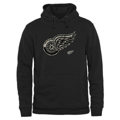 Men's Detroit Red Wings Black Rink Warrior Pullover Hoodie Hoodies
