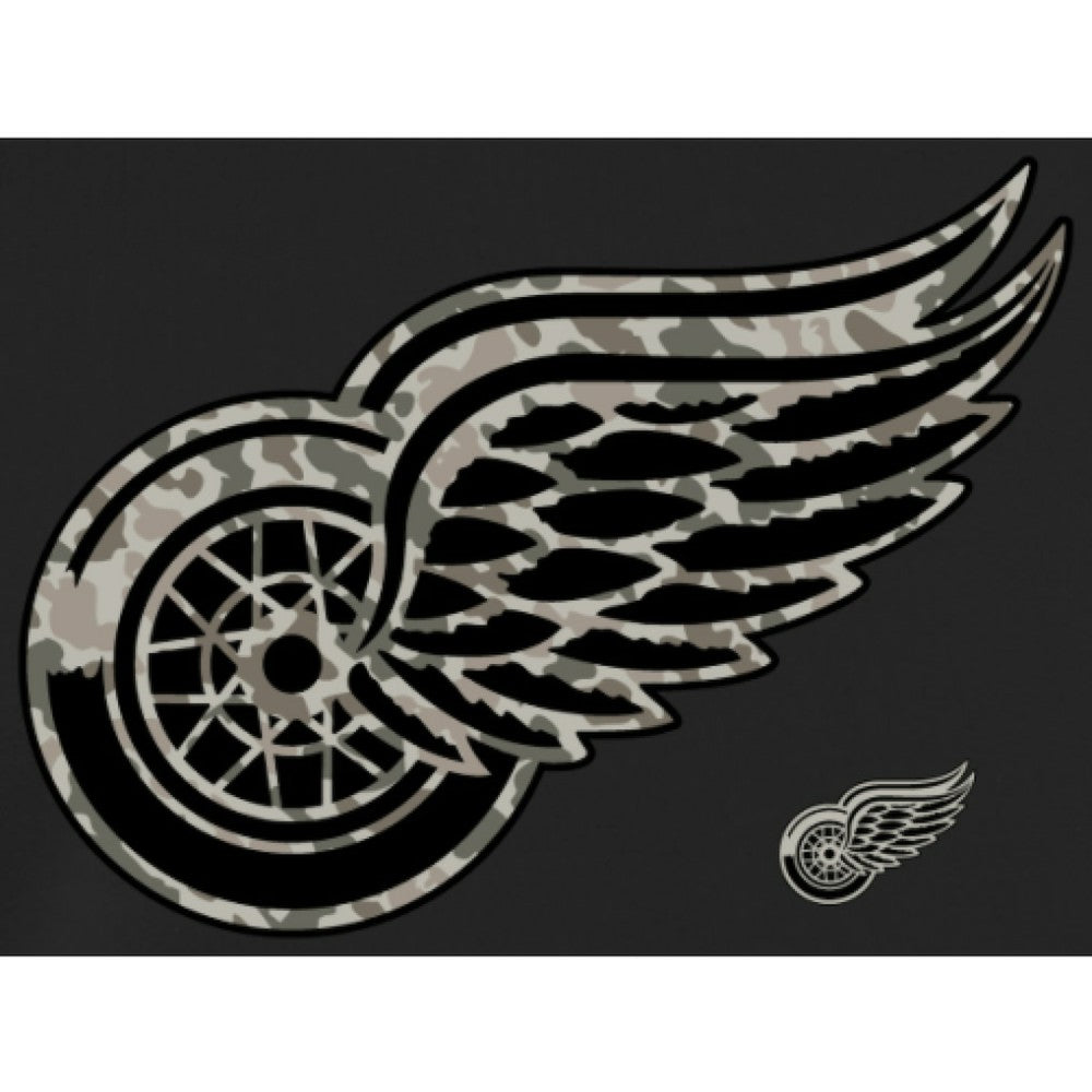 Men's Detroit Red Wings Black Rink Warrior Pullover Hoodie Hoodies
