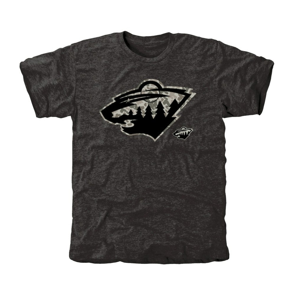 Men's Minnesota Wild Black Rink Warrior Tri-Blend T-Shirt T-shirts