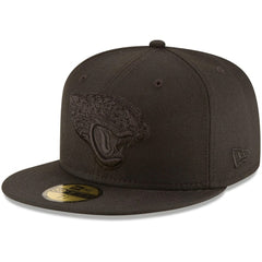 Jacksonville Jaguars New Era Black on Black 59FIFTY Fitted Hat outlet