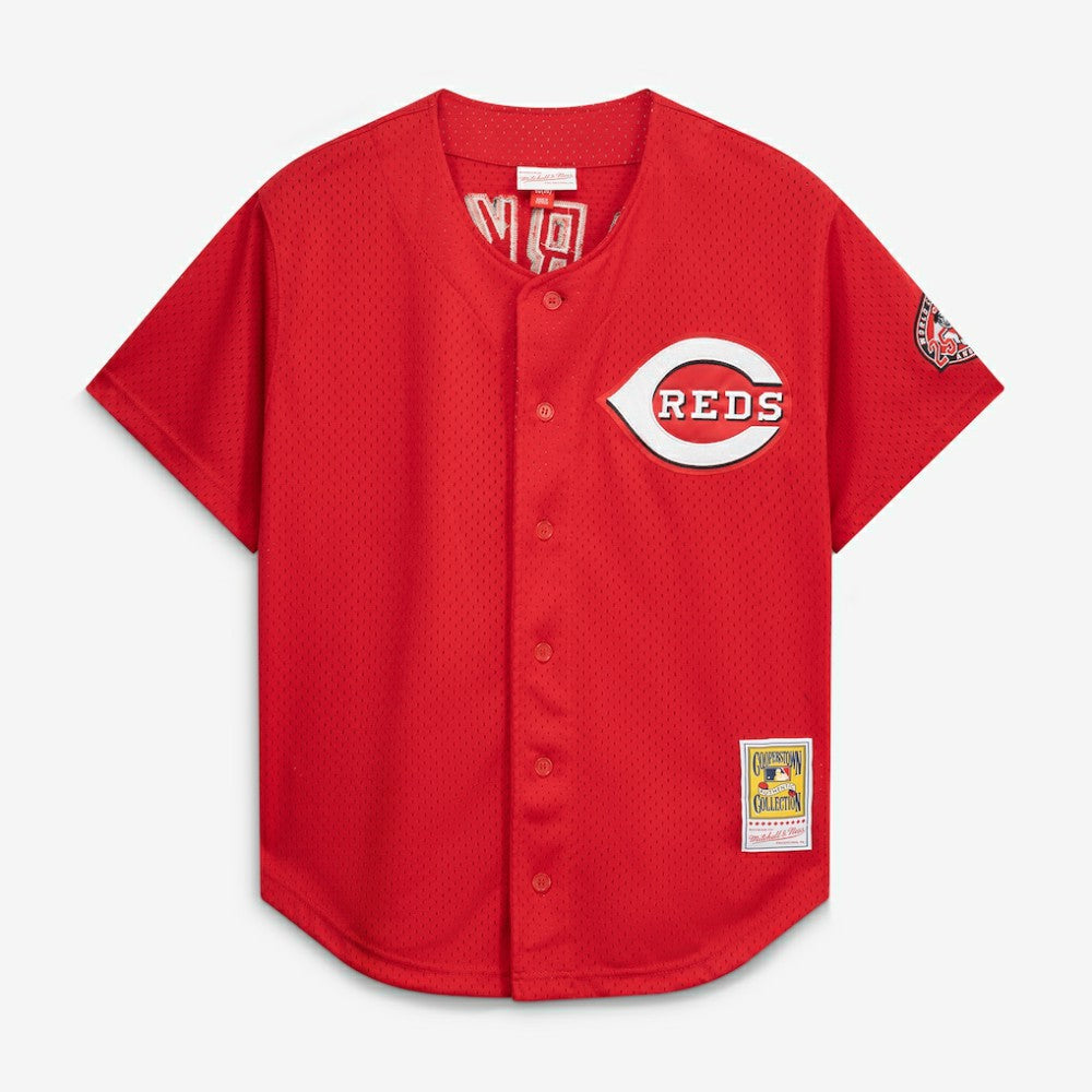 Barry Larkin Cincinnati Reds Throwback Cooperstown Mesh Batting Practice Jersey Red