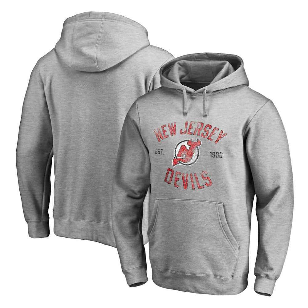 New Jersey Devils Heritage Pullover Hoodie - Ash Jerseys