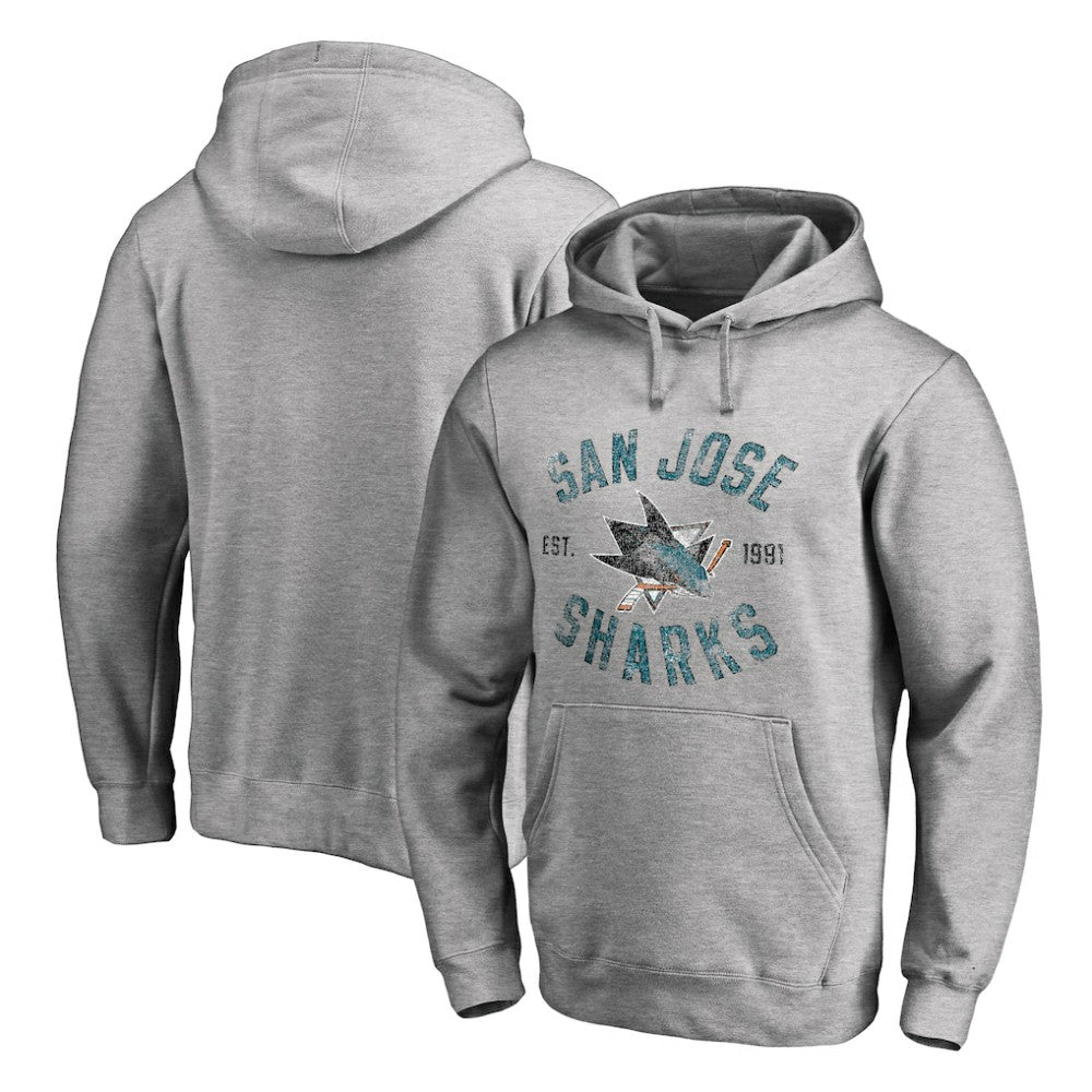 San Jose Sharks Heritage Pullover Hoodie - Ash Hoodies